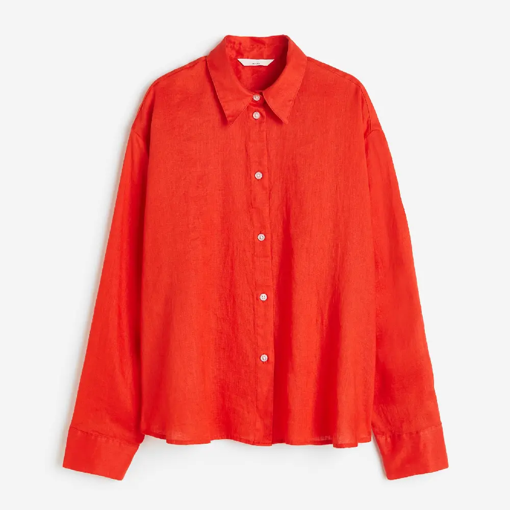 

Рубашка H&M Linen, красный