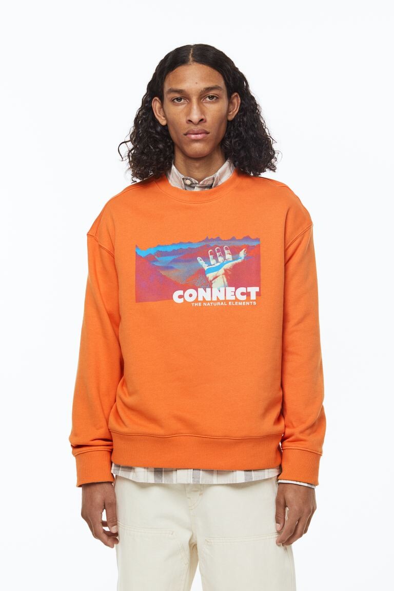 

Хлопковая толстовка H&M, оранжевый/подключить