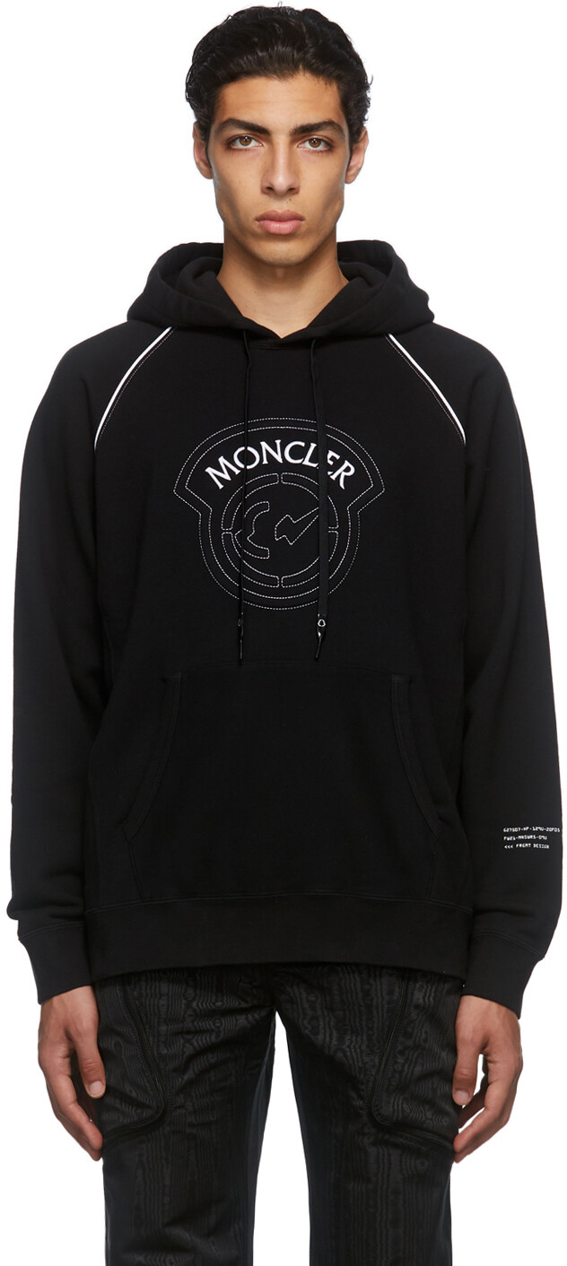 

7 Moncler FRGMT Hiroshi Fujiwara Черная толстовка с логотипом Moncler Genius, Черный