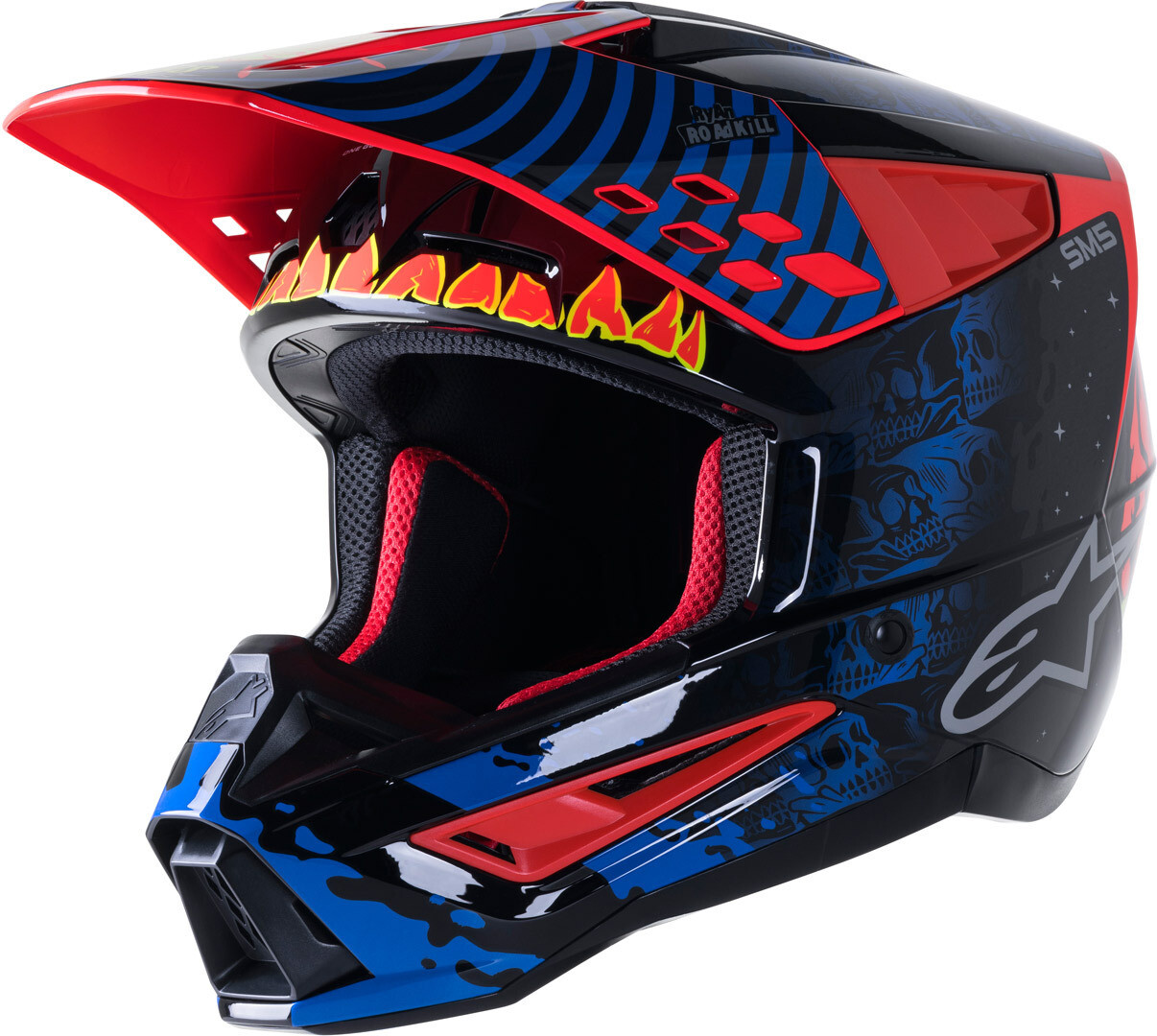 

Шлем для мотокросса Alpinestars S-M5 Solar Flare, черный/красный