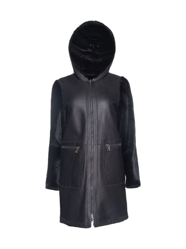 

Двусторонняя куртка из овчины made for generation collection WOLFIE FURS Black