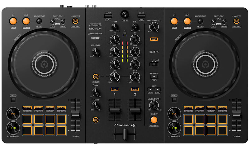

Pioneer DDJ-FLX4 2-канальный DJ-контроллер, совместимость с Rekordbox и Serato (черный) DDJ-FLX4 2-Ch DJ Controller, Rekordbox and Serato Compatibility ()
