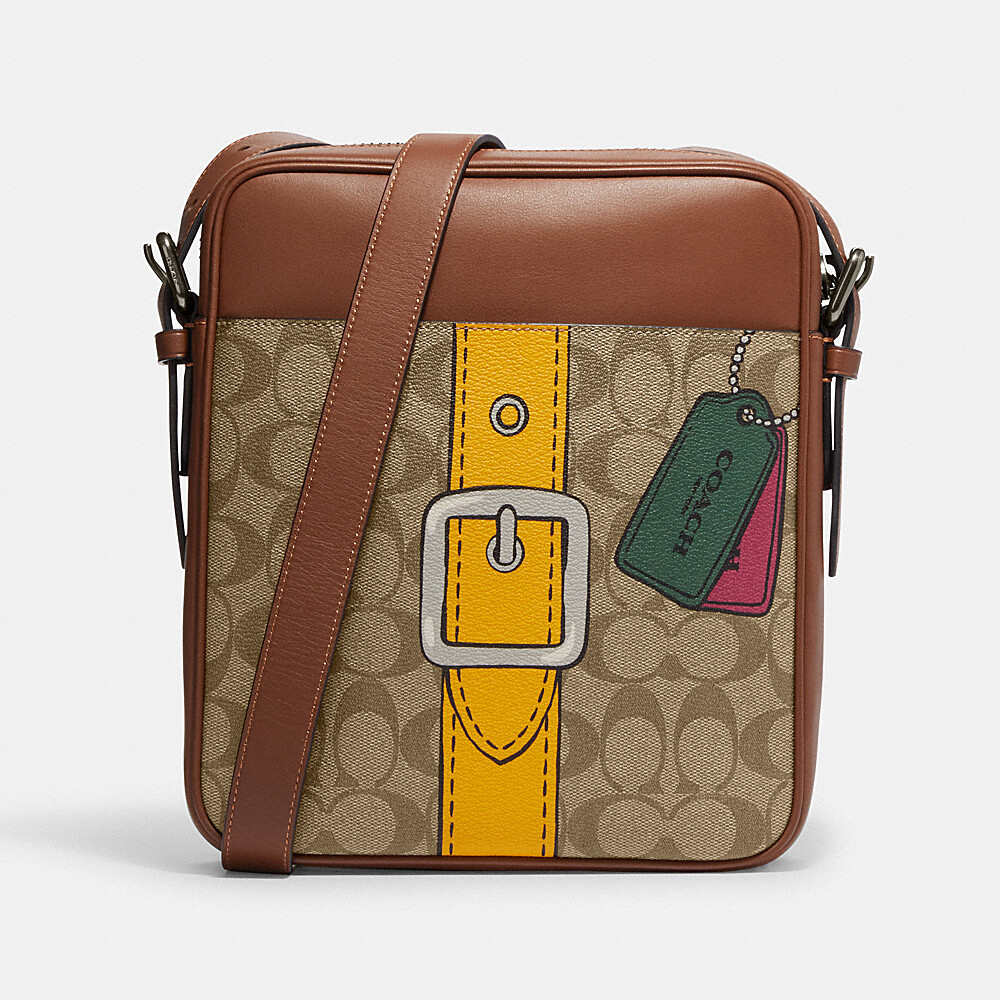 

Сумка Coach Outlet Hudson Crossbody 21 In Signature Canvas , коричневый/мультиколор