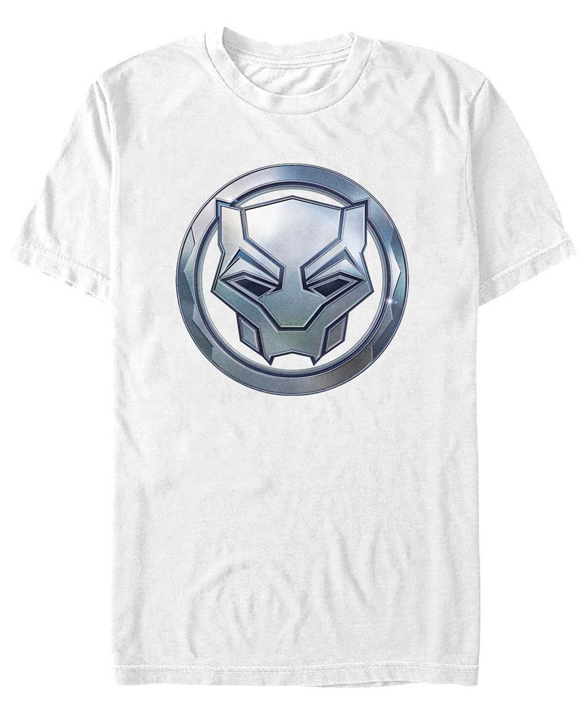 

Мужская футболка с коротким рукавом black panther sigil metal Fifth Sun, белый