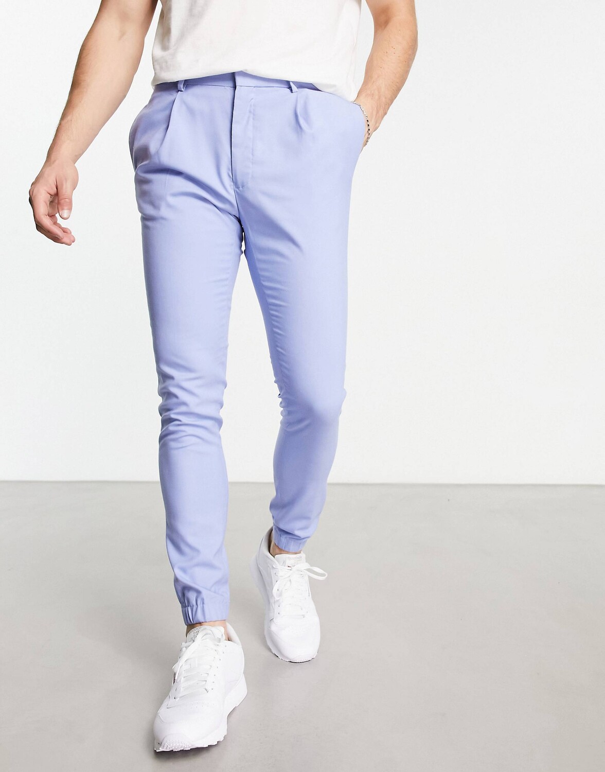 

Голубые супероблегающие джоггеры ASOS DESIGN