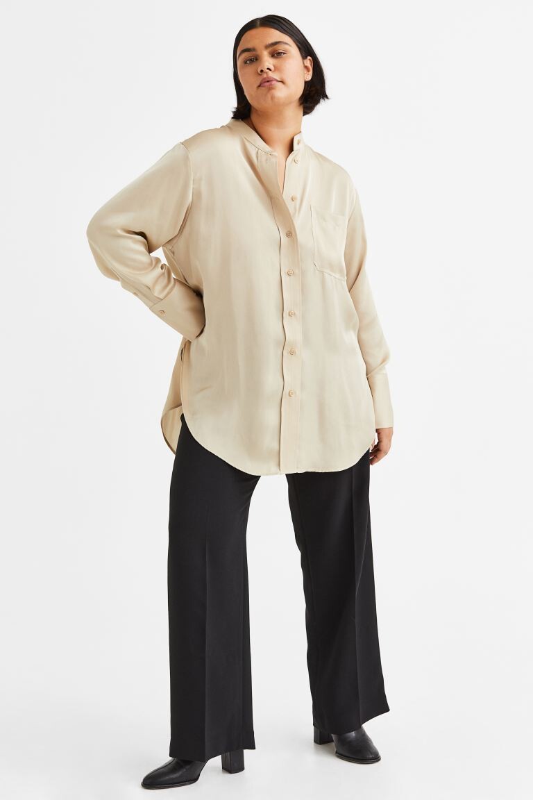 

H&M+ Рубашка оверсайз, бежевый