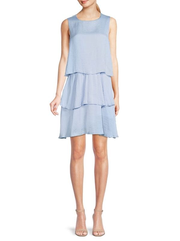

Однотонное многоуровневое платье Sam Edelman Powder blue