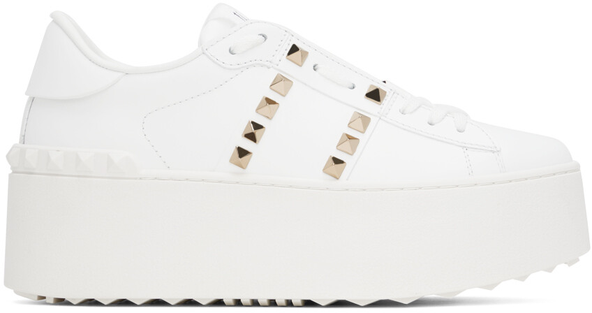 

Белые кроссовки Rockstud Untitled на плоской подошве Valentino Garavani, Белый