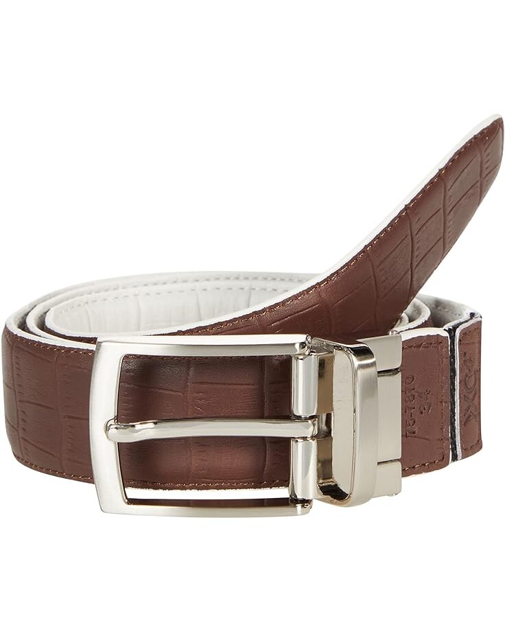 

Ремень Johnston & Murphy XC4 Reversible Belt, цвет White/Mahogany Croc Print