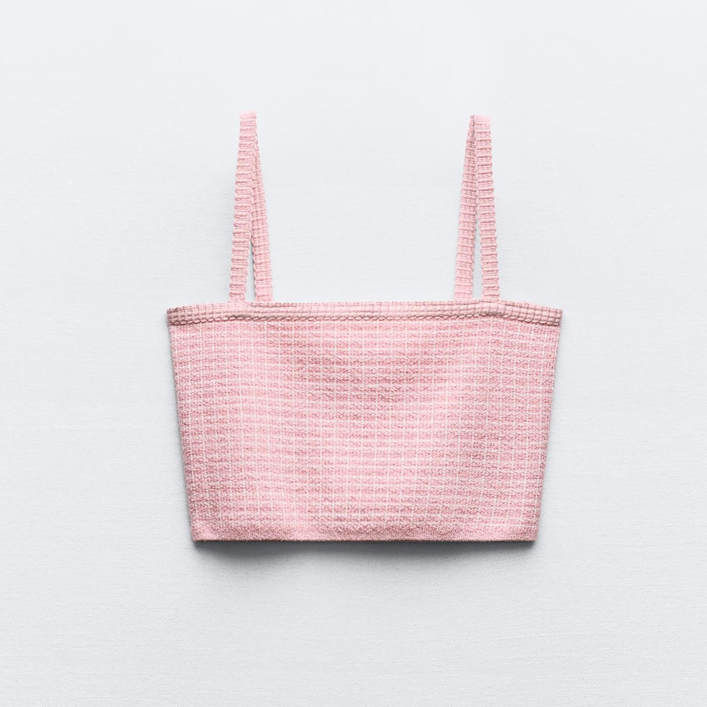 Кроп топ Zara Check Knit, розовый