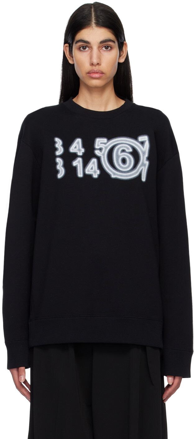 

Черная толстовка с принтом MM6 Maison Margiela