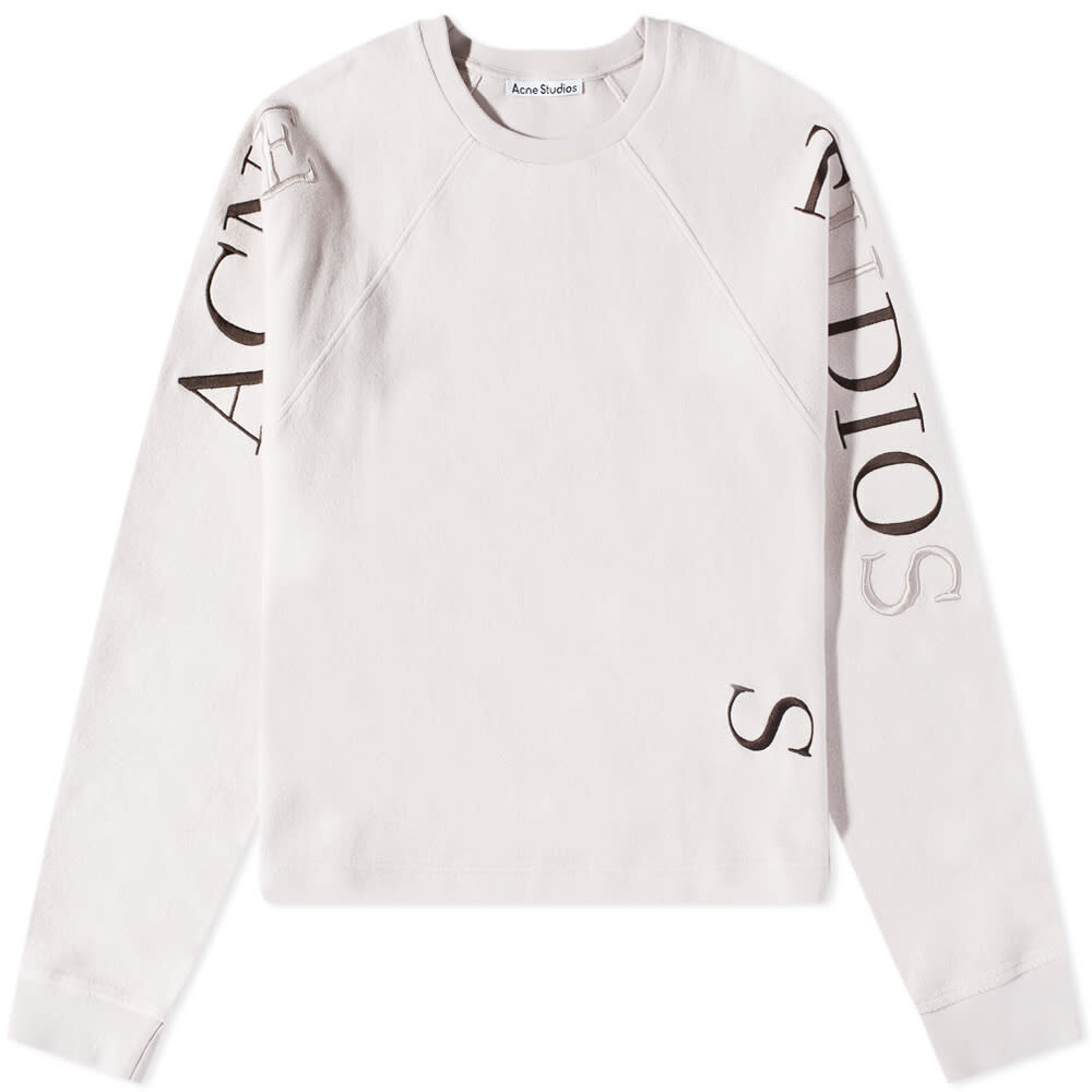 

Толстовка Acne Studios Farmy Serif Logo Crew Sweat, Серый