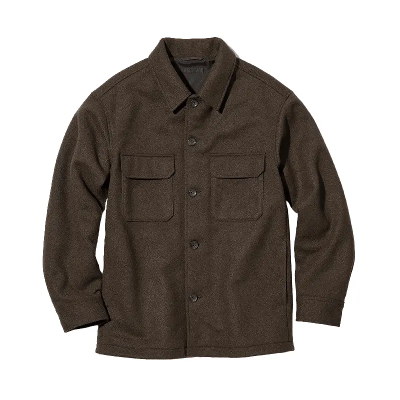 

Куртка-рубашка Uniqlo Checked Overshirt, темно-коричневый