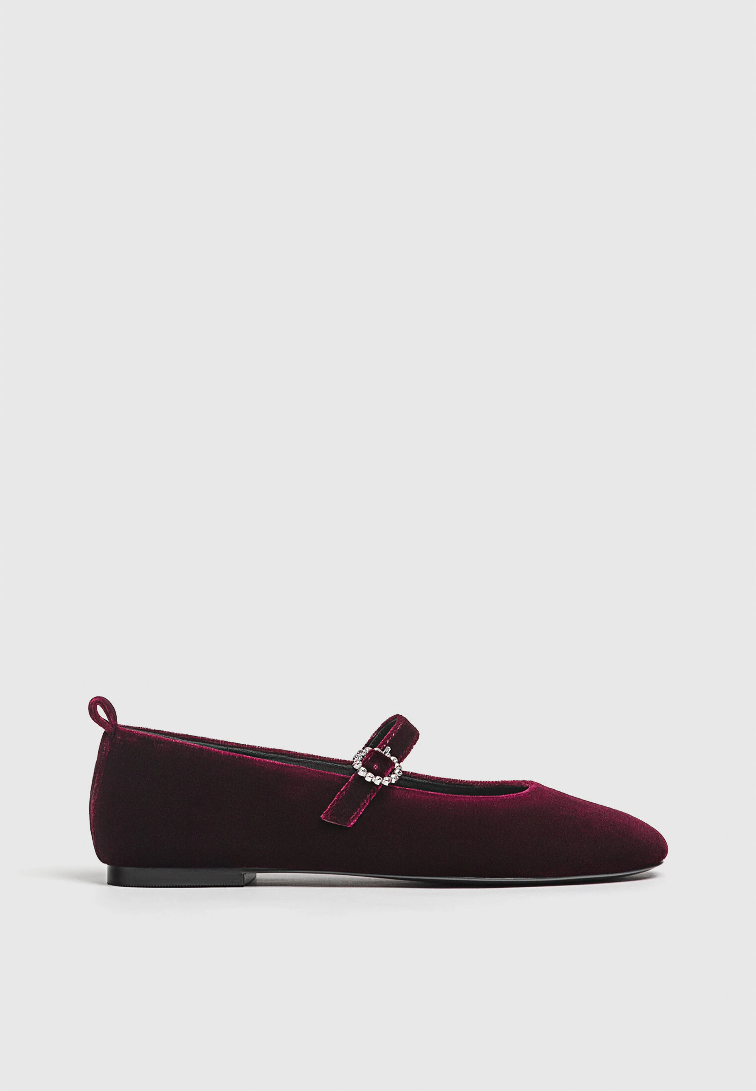 

Бархатные балетки Stradivarius, бургундия