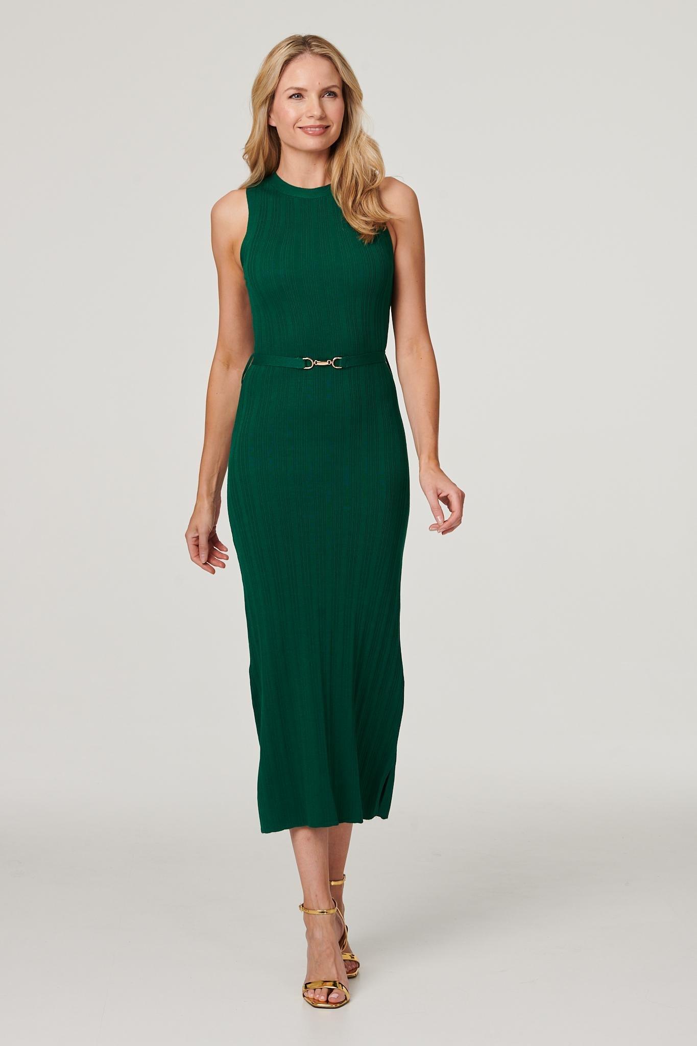 Трикотажное платье прямого кроя без рукавов Izabel London, зеленый