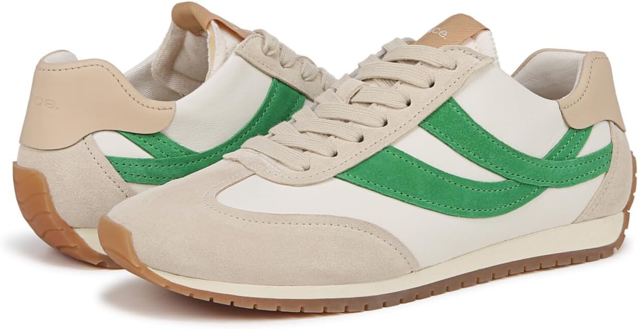 

Кроссовки Vince Oasis Runner Lace-Up Sneakers, цвет Milk/Emerald Green