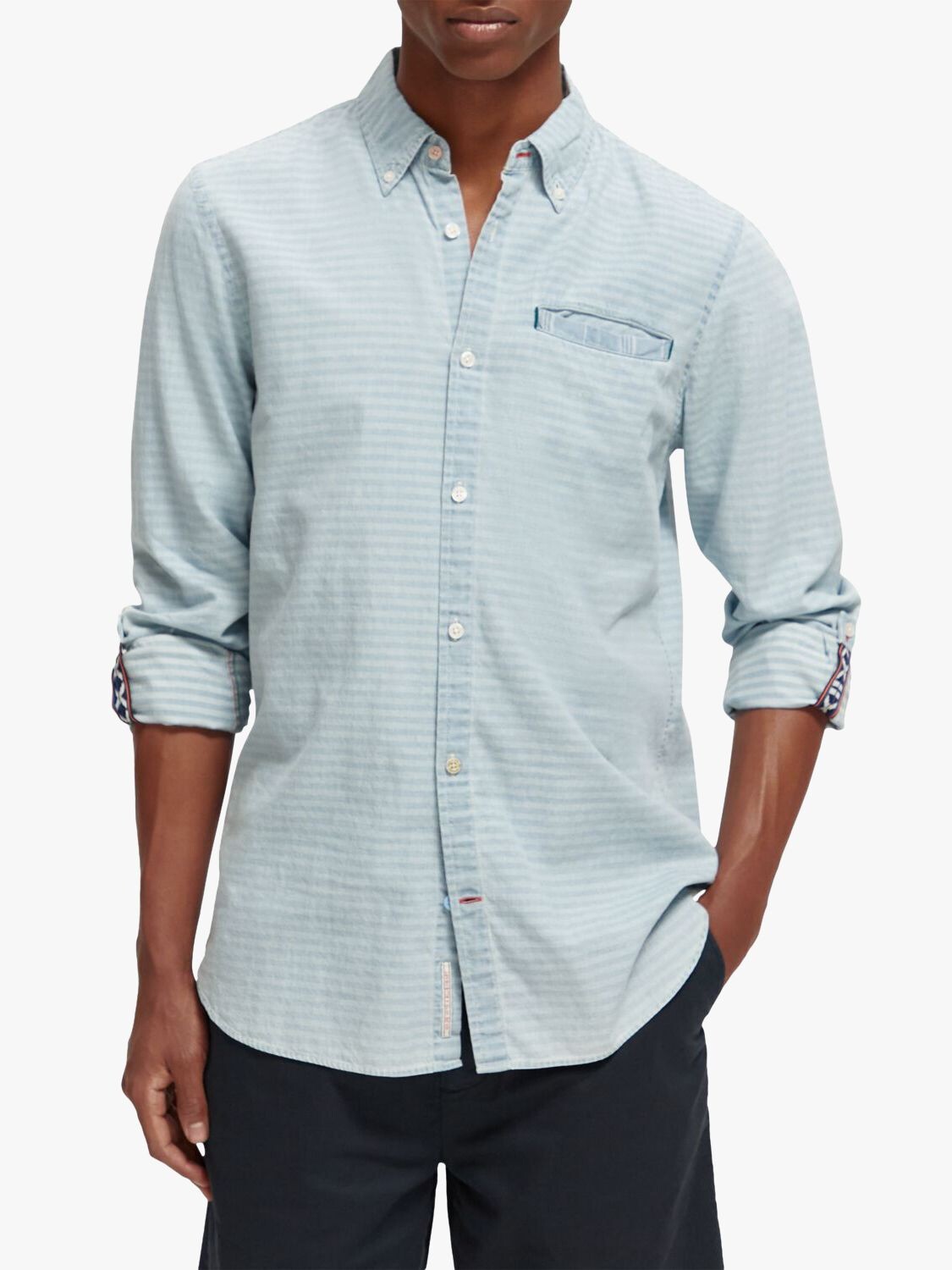 

Легкая джинсовая рубашка Scotch & Soda, отбеленный индиго