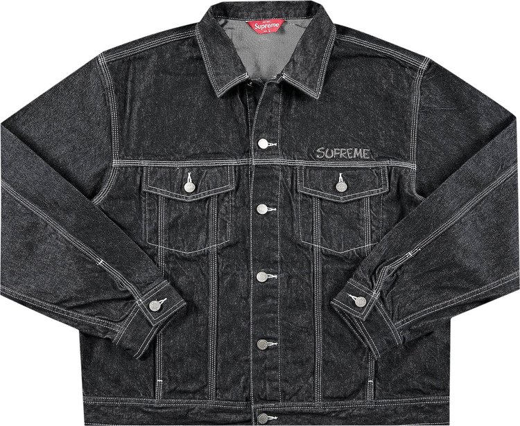 Куртка Supreme x Smurfs Denim Trucker Jacket 'Black', черный футболка supreme x smurfs tee black черный