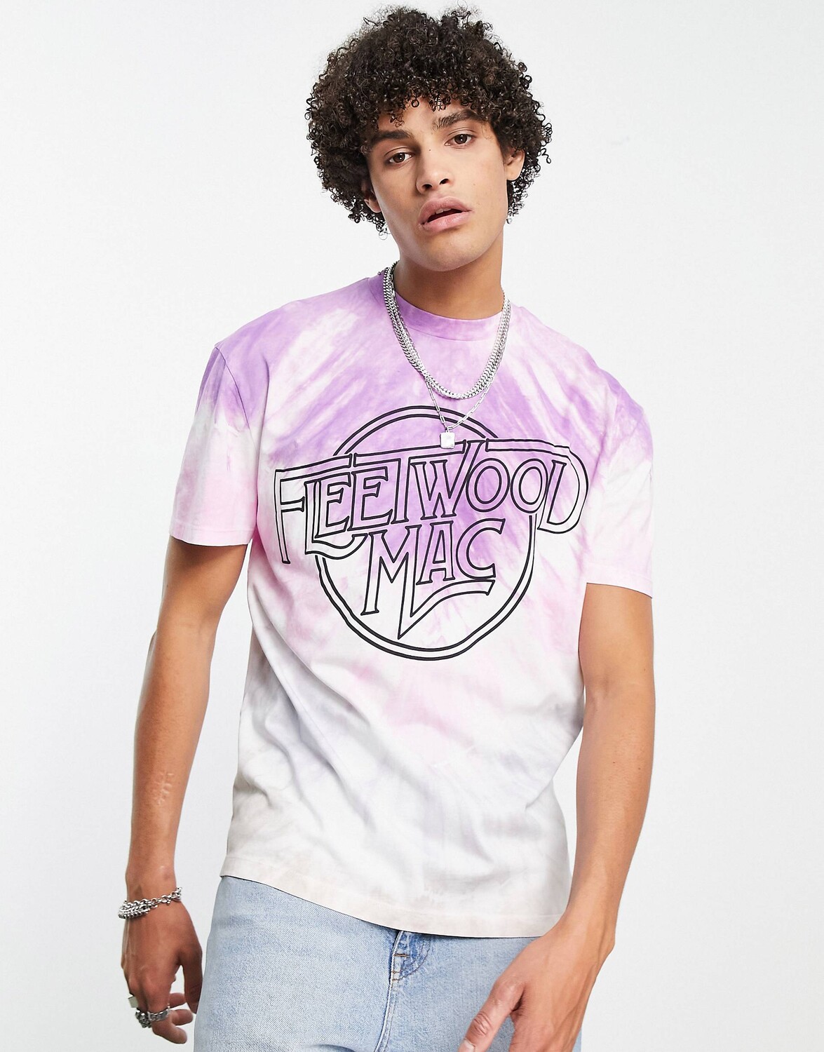 

Футболка ASOS DESIGN с принтом Fleetwood Mac и принтом тай-дай, Фиолетовый