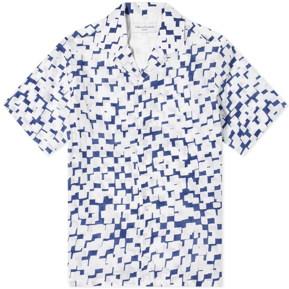 

Рубашка Officine Générale Short Sleeve Eren Geometric Print Shirt