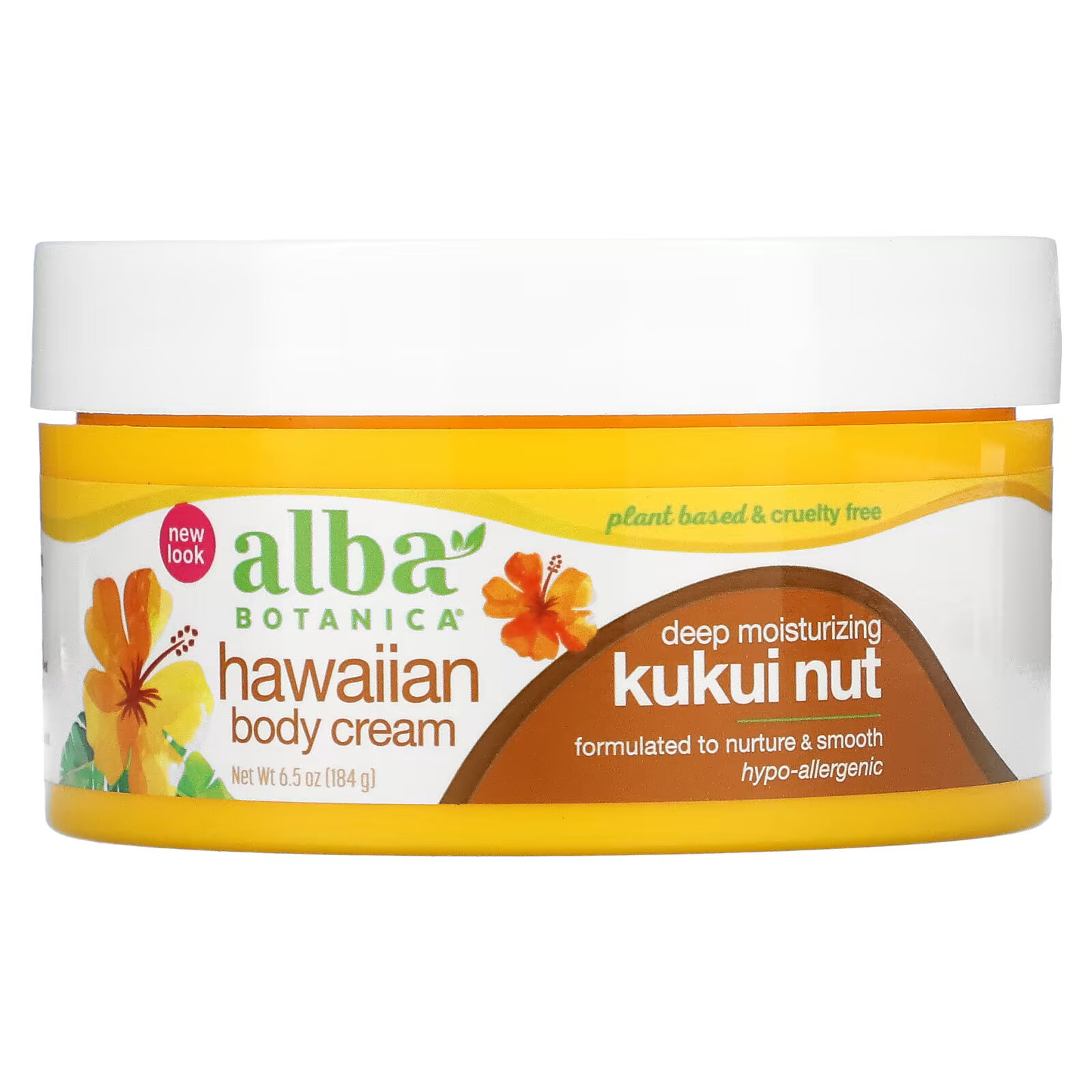 Alba Botanica, Гавайский крем для тела, орех кукуи, 184 г (6,5 унции) alba botanica гавайское масло для тела орех кукуй 8 5 жид унций 251 мл