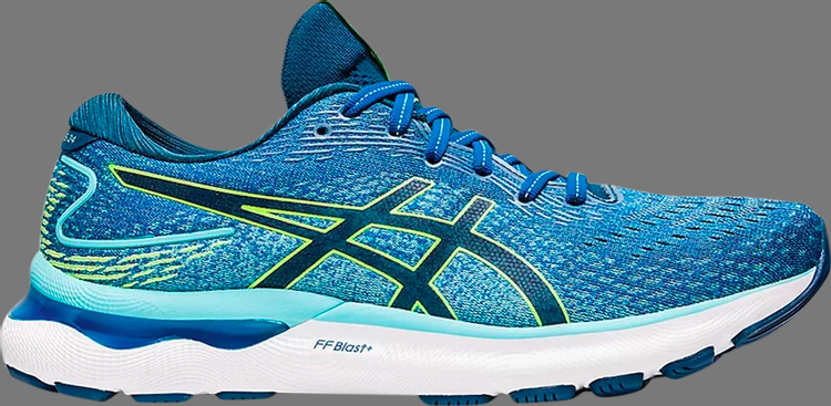 Кроссовки gel nimbus 24 'lake drive hazard green' Asics, синий - фото