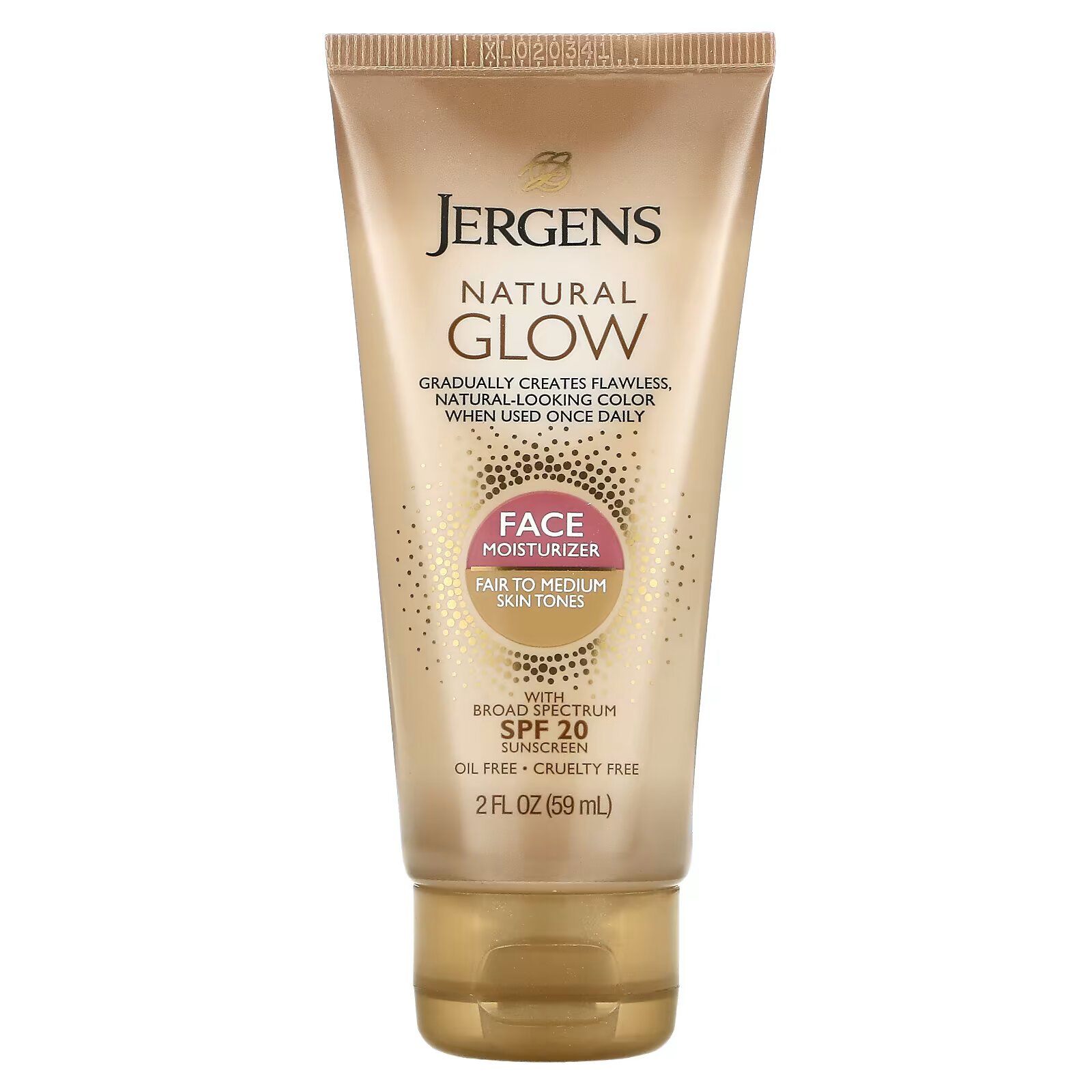 Jergens, Увлажняющее средство Natural Glow для ежедневного ухода за лицом, SPF 20, оттенок Fair to Medium, 59 мл - фото