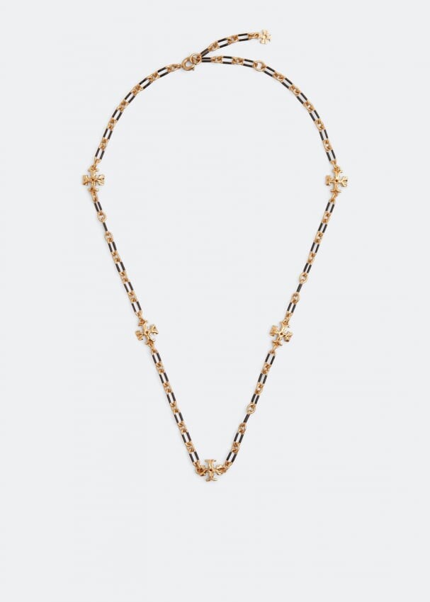 

Ожерелье TORY BURCH Roxanne chain striped necklace, черный