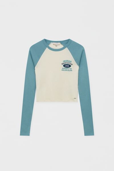 

Футболка колледжа с длинными рукавами PULL&BEAR