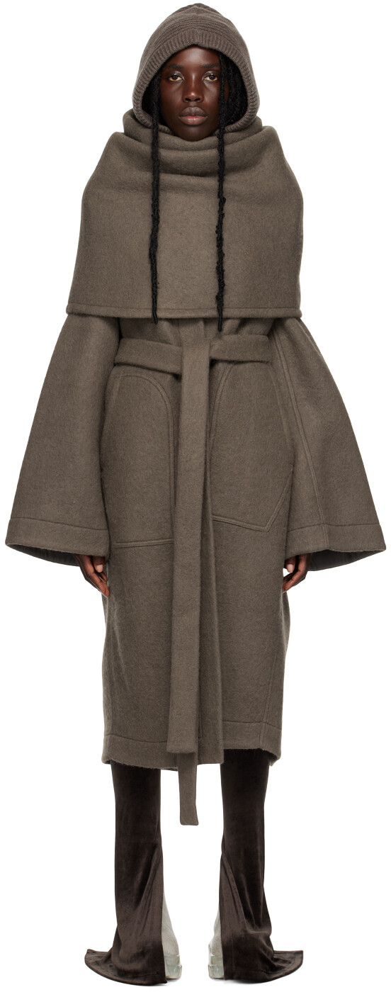 

Серо-коричневое пальто с кинжалом Rick Owens, Коричневый