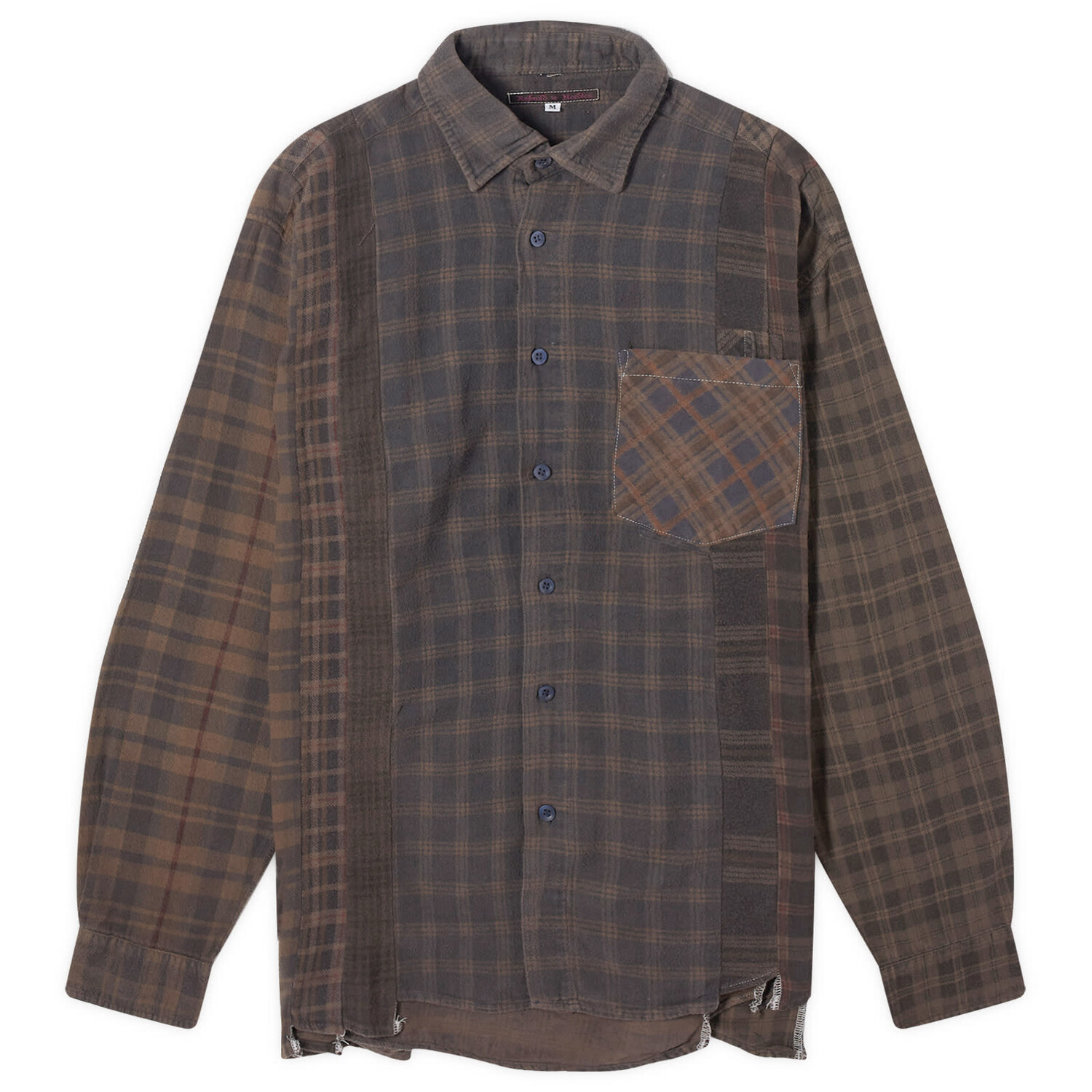 

Рубашка Needles 7 Cuts Over Dyed Flannel, коричневый