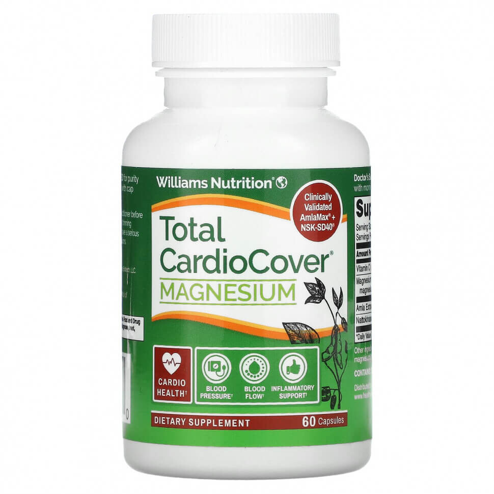 

Total CardioCover + магний Williams Nutrition, 60 капсул