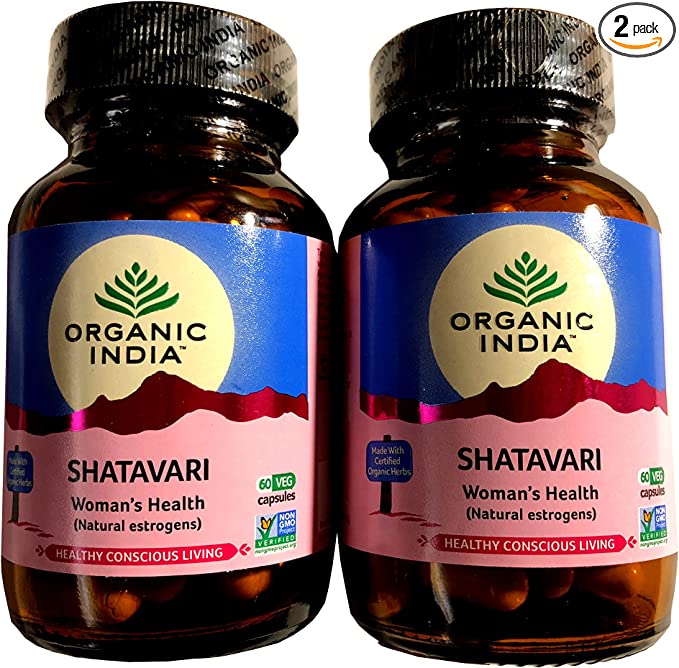 Шатавари Organic India, 60 вегетарианских капсул, 2 упаковки organic india шатавари 90