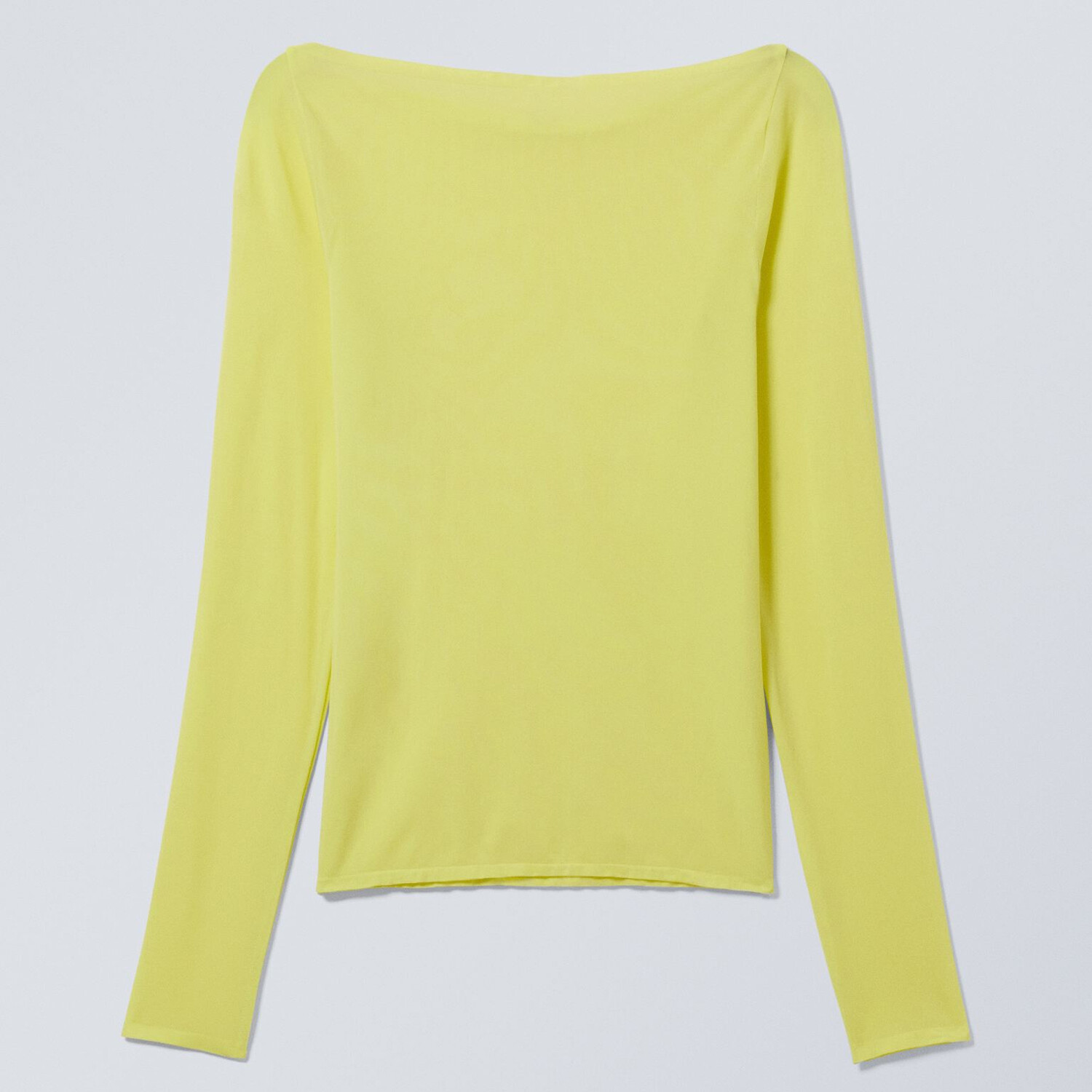 

Лонгслив Weekday Semi-transparent With A Boat Neckline, желтый