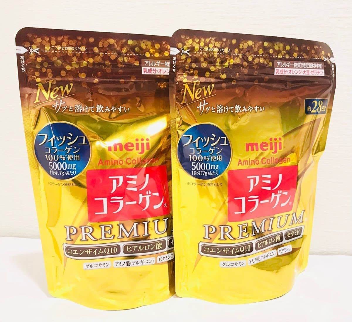 цена Коллаген Meiji Amino Premium Refill, 2 упаковки