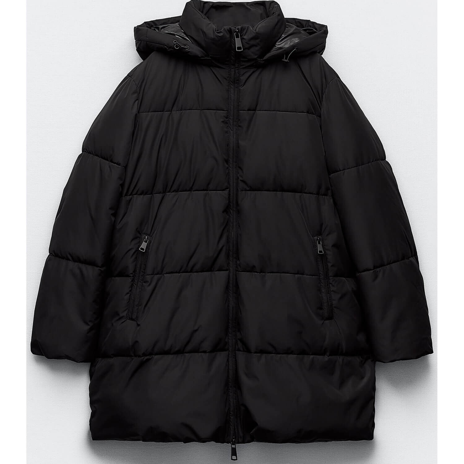 

Анорак Zara Water And Wind Protection Long Hooded, черный