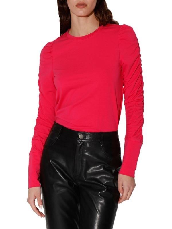 

Топ Walter Baker с рюшами на рукавах, hot pink