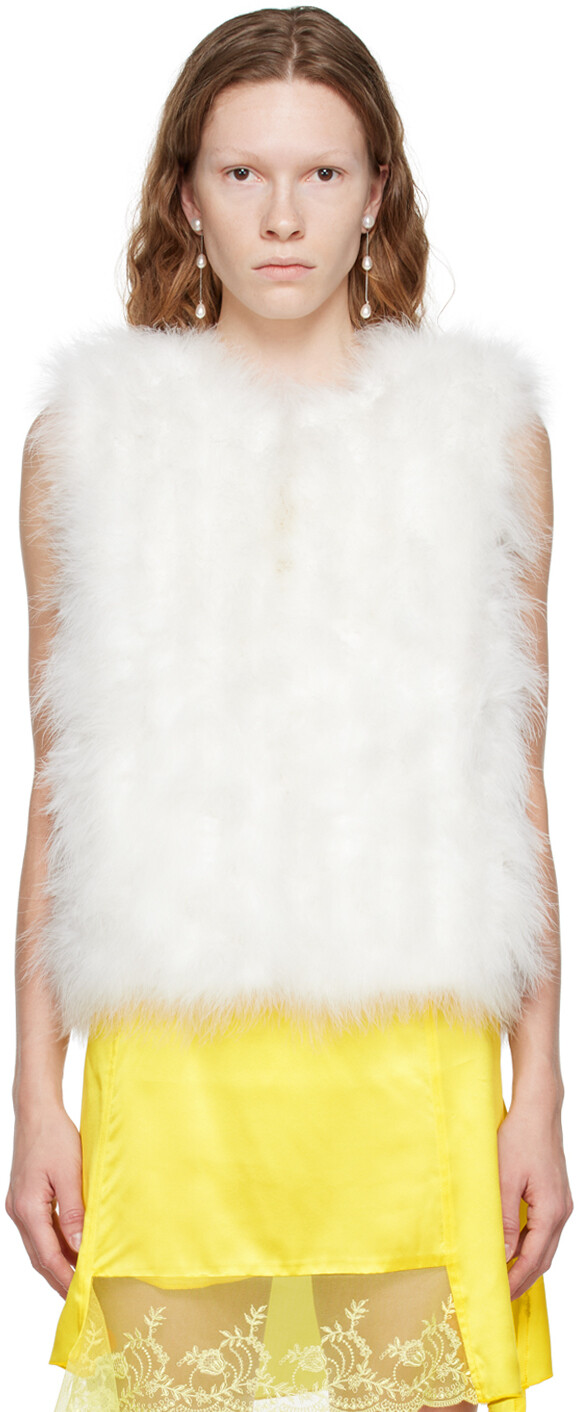 

Пуховик Off-White Marabou Feather Yves Salomon, Белый