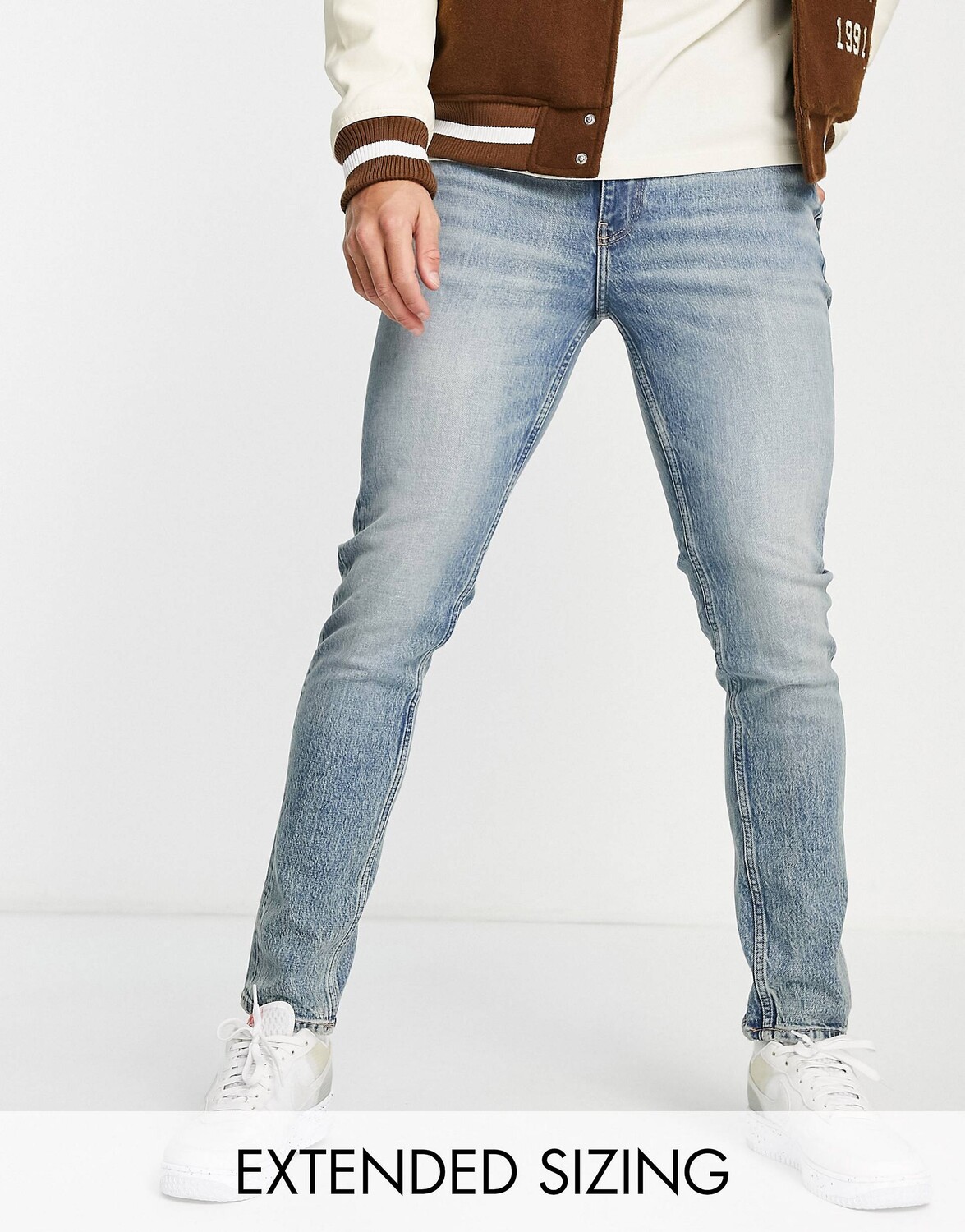 

Джинсы скинни "American classic" средней потертости ASOS DESIGN Cone Mill Denim