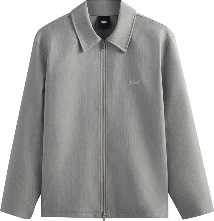 

Куртка Kith Double Knit Coaches Jacket 'Light Heather Grey', серый