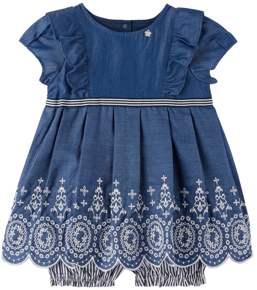 

Эксклюзивное голубое платье и шаровары SSENSE ANNA SUI MINI