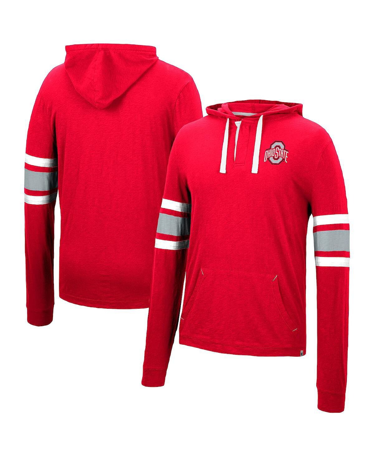 

Мужская футболка с капюшоном и длинным рукавом scarlet ohio state buckeyes lebowski Colosseum