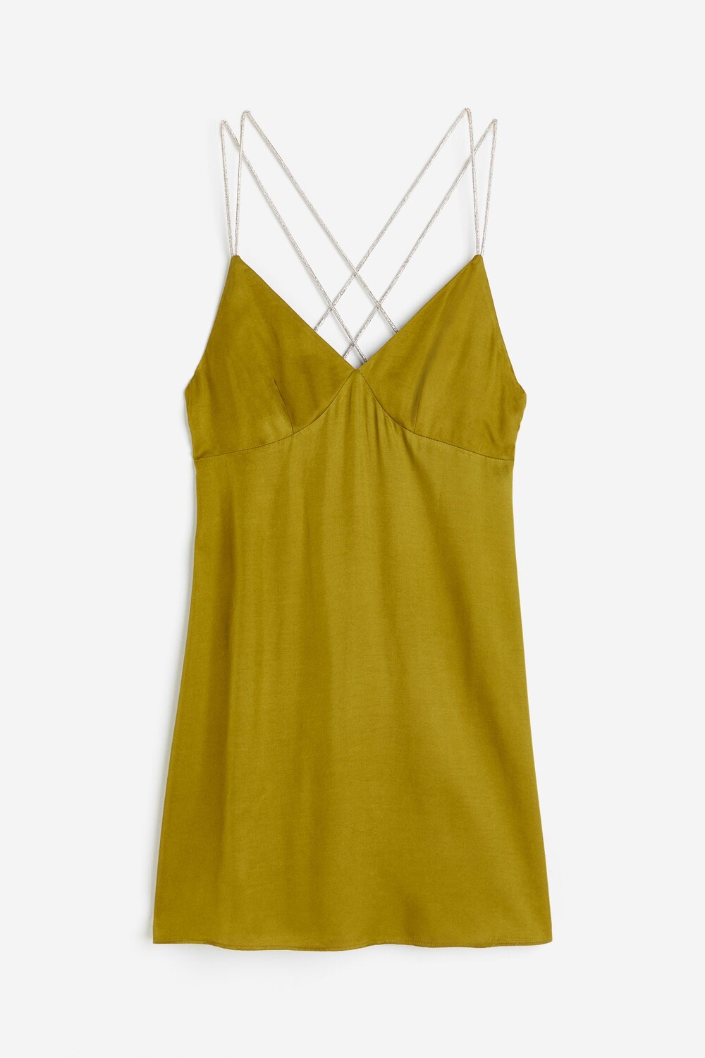 

Платье со стразами на бретельках H&M, хаки