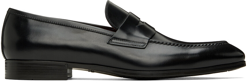 

Черные кожаные пенни-лоферы Santoni