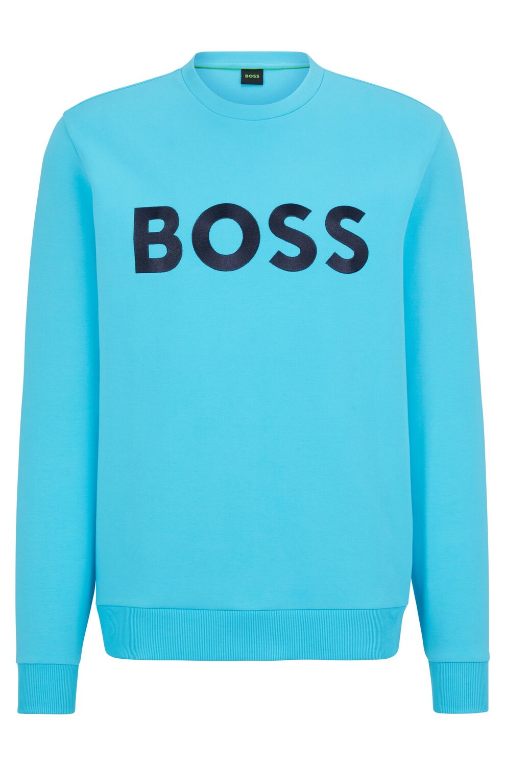 

Свитшот Hugo Boss Cotton-blend Relaxed-fit With Contrast Logo, голубой