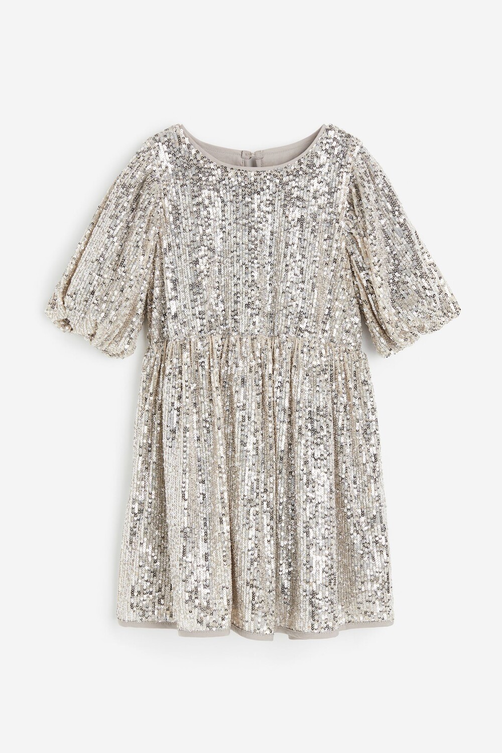 

Платье H&M Sequined, бежевый/серебристый