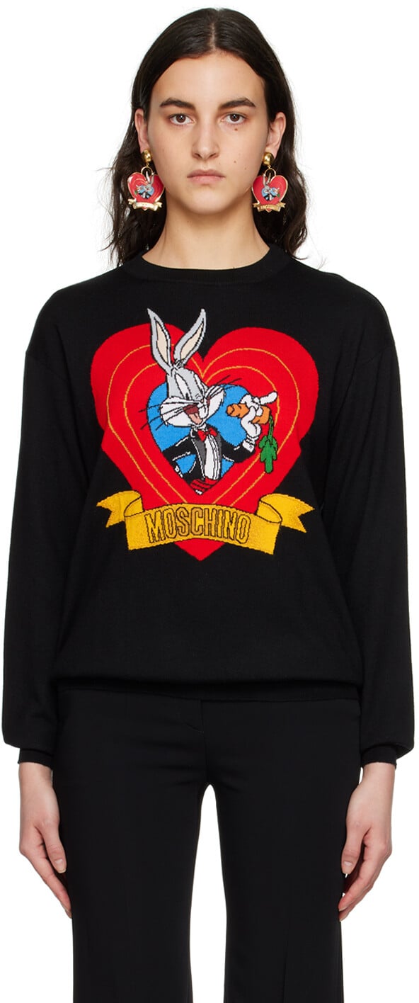

Черная толстовка Bugs Bunny Moschino
