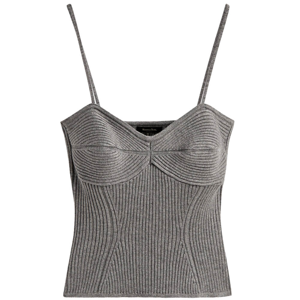

Топ Massimo Dutti Ribbed, серый