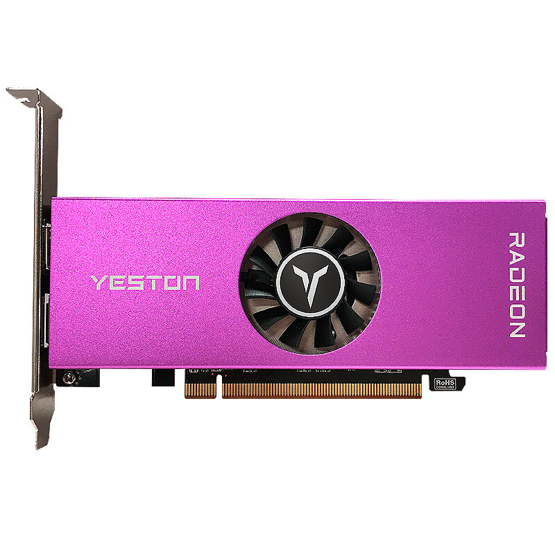 Видеокарта Yeston Radeon RX 6400 LP, 4Гб, розовый/черный видеокарта gigabyte radeon rx 6400 4gb d6 lp gv r64d6 4gl