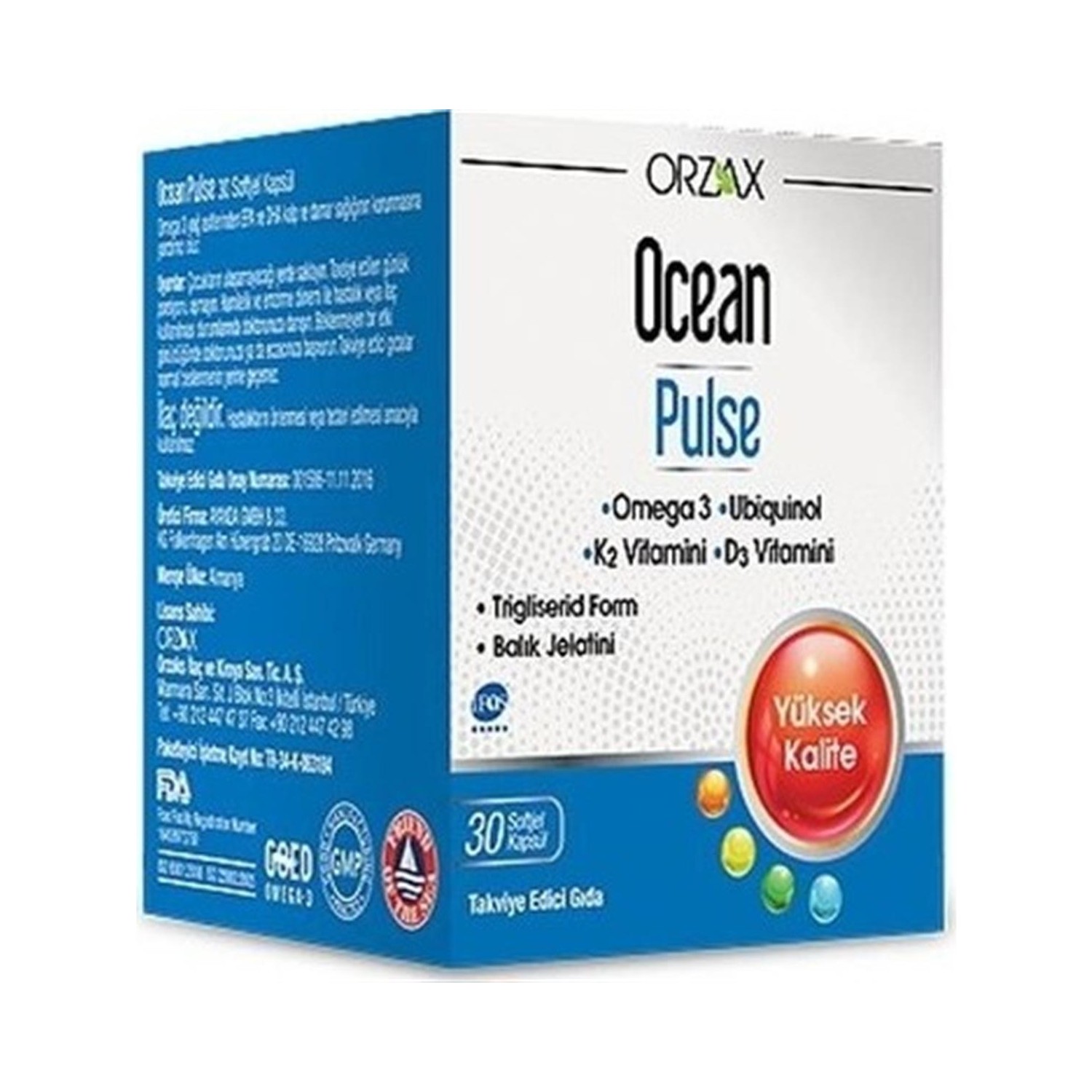 Пищевая добавка Ocean Pulse, 30 капсул витамин k2 ocean 30 капсул
